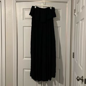 Black strapless ruffle maxi dress. Torrid Size 2